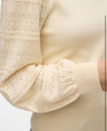 Cream Lace Sleeve Knit Jumper